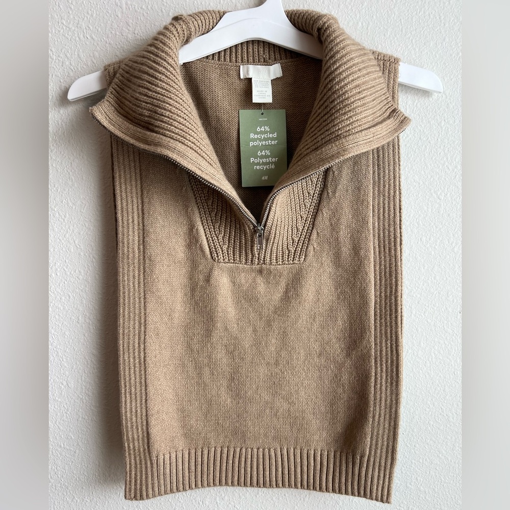 H&M Khaki Knit Sleeveless Vest - Picture 2 of 6